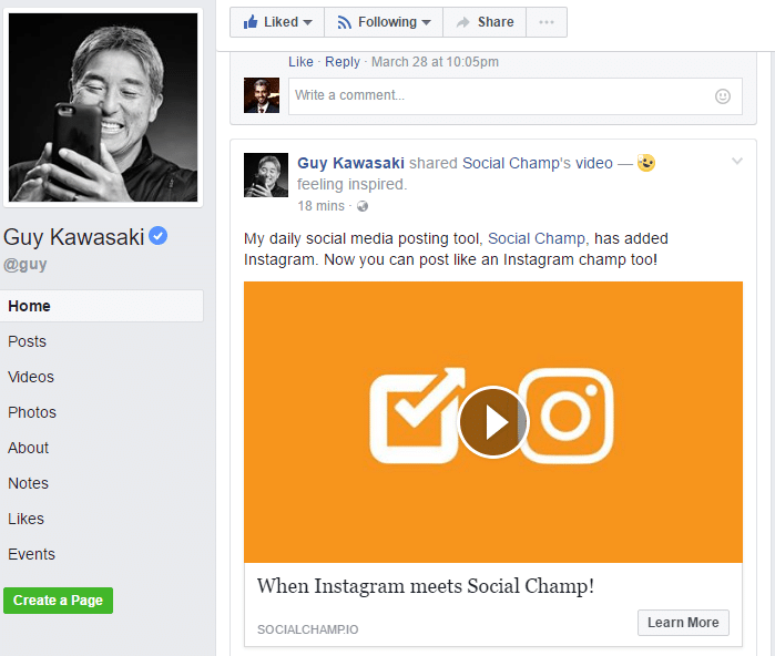 Guy Kawasaki Instagram Share