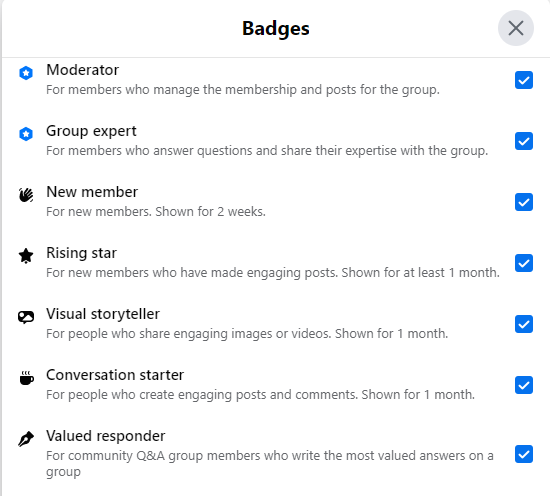 facebook group badges