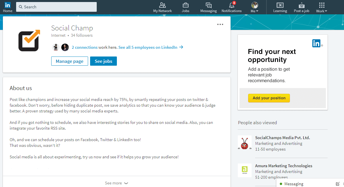 Linkedin Company Page