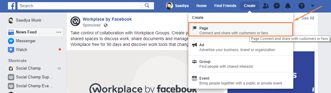 Facebook Business Page