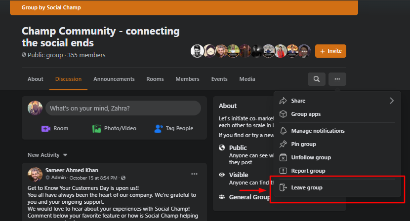 how do you leave a facebook group