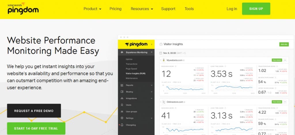 pingdom-speed-landing-page