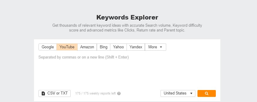 Ahrefs keyword explorer