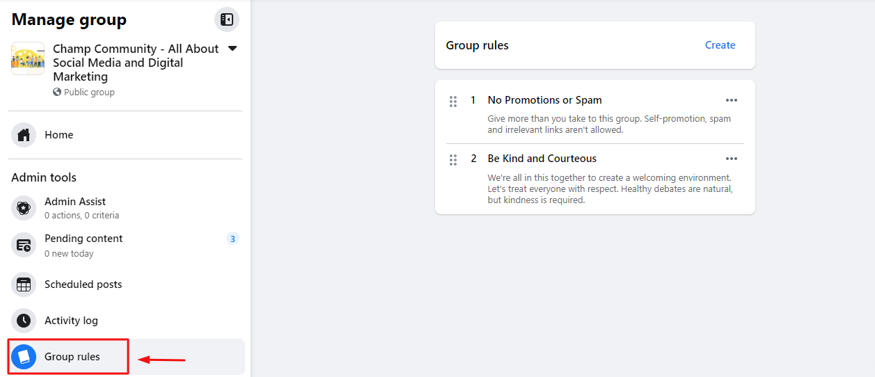 Define Group Rules