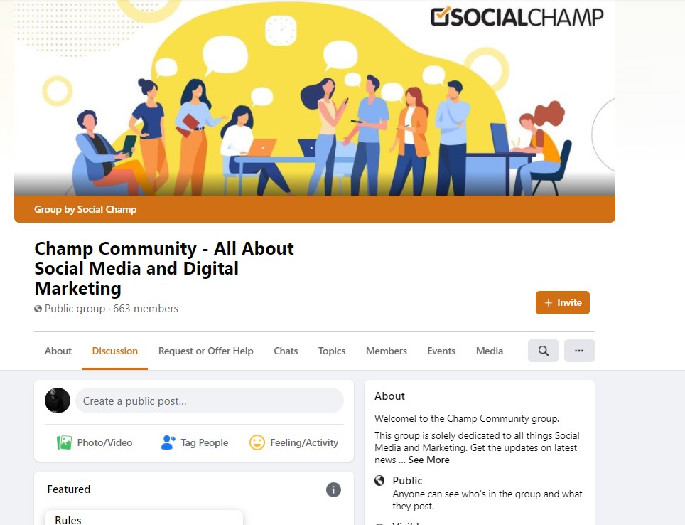 Social Champ Facebook group