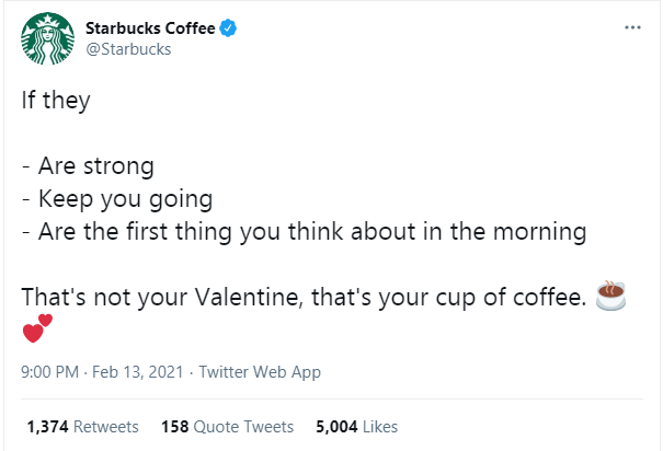 Starbucks Twitter Valentine Day