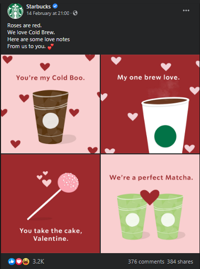 Starbucks Facebook Valentine Day