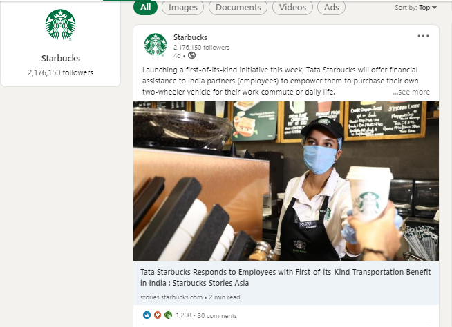 Starbucks LinkedIn Valentine Day