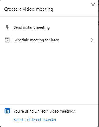 LinkedIn video meeting
