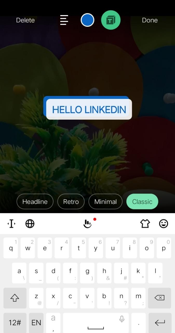 Linkedin text video