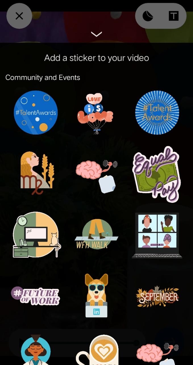 LinkedIn stickers