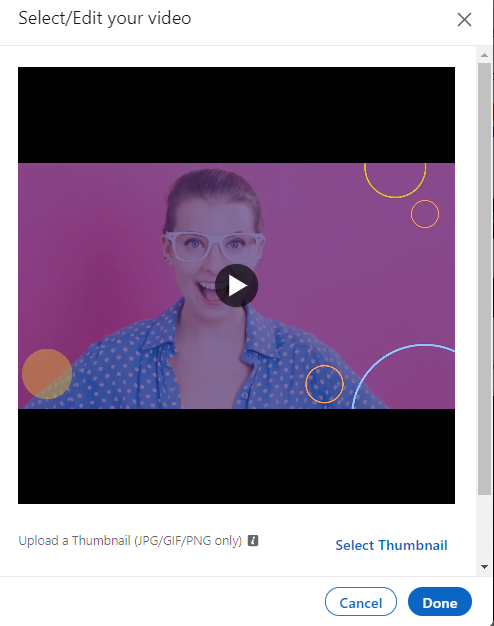 LinkedIn video option
