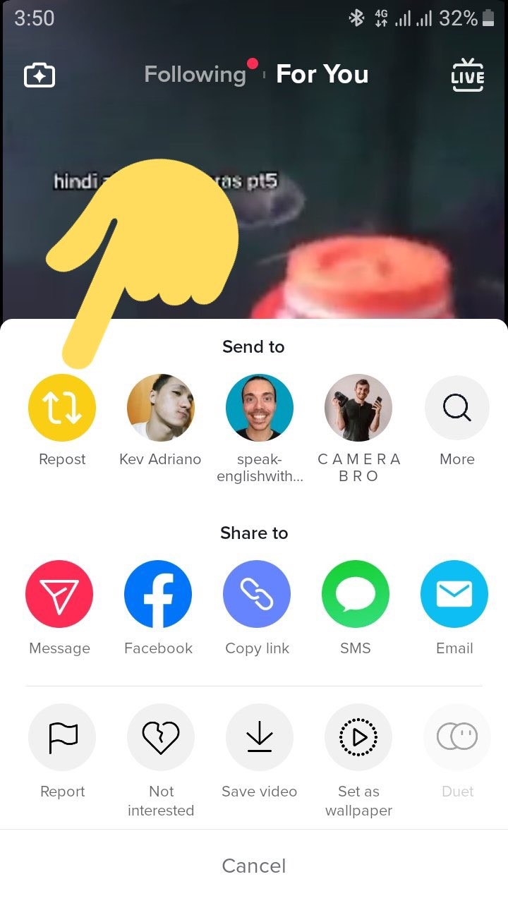 TikTok Re-Post Option