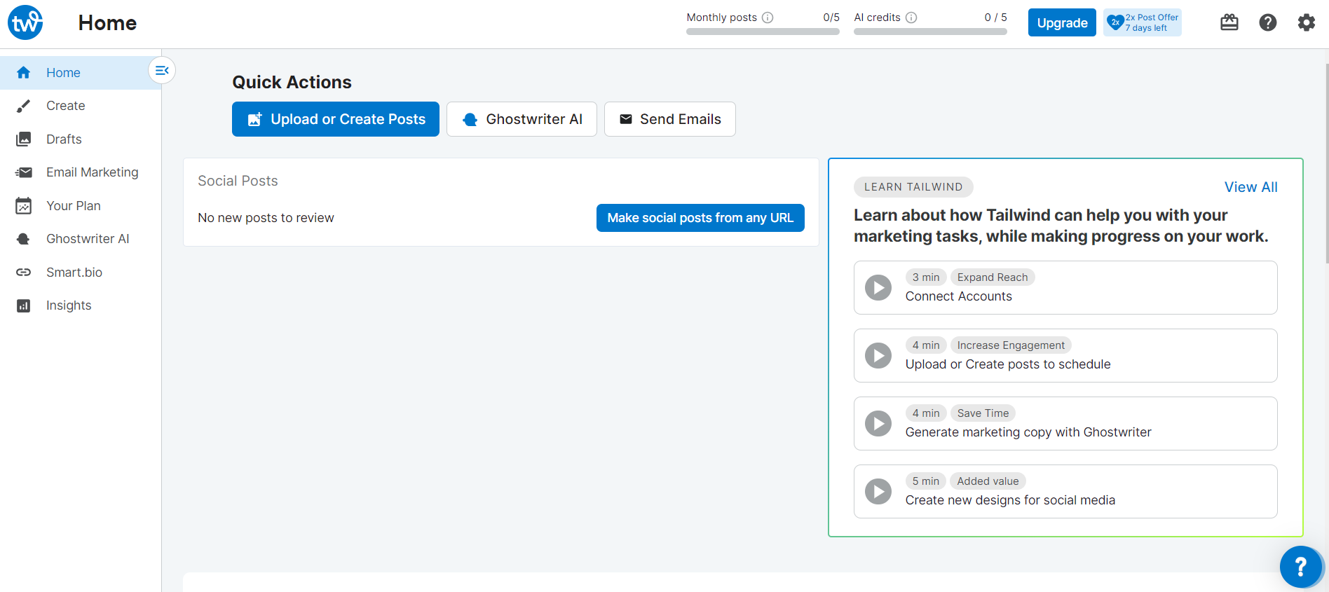 Tailwind's dashboard