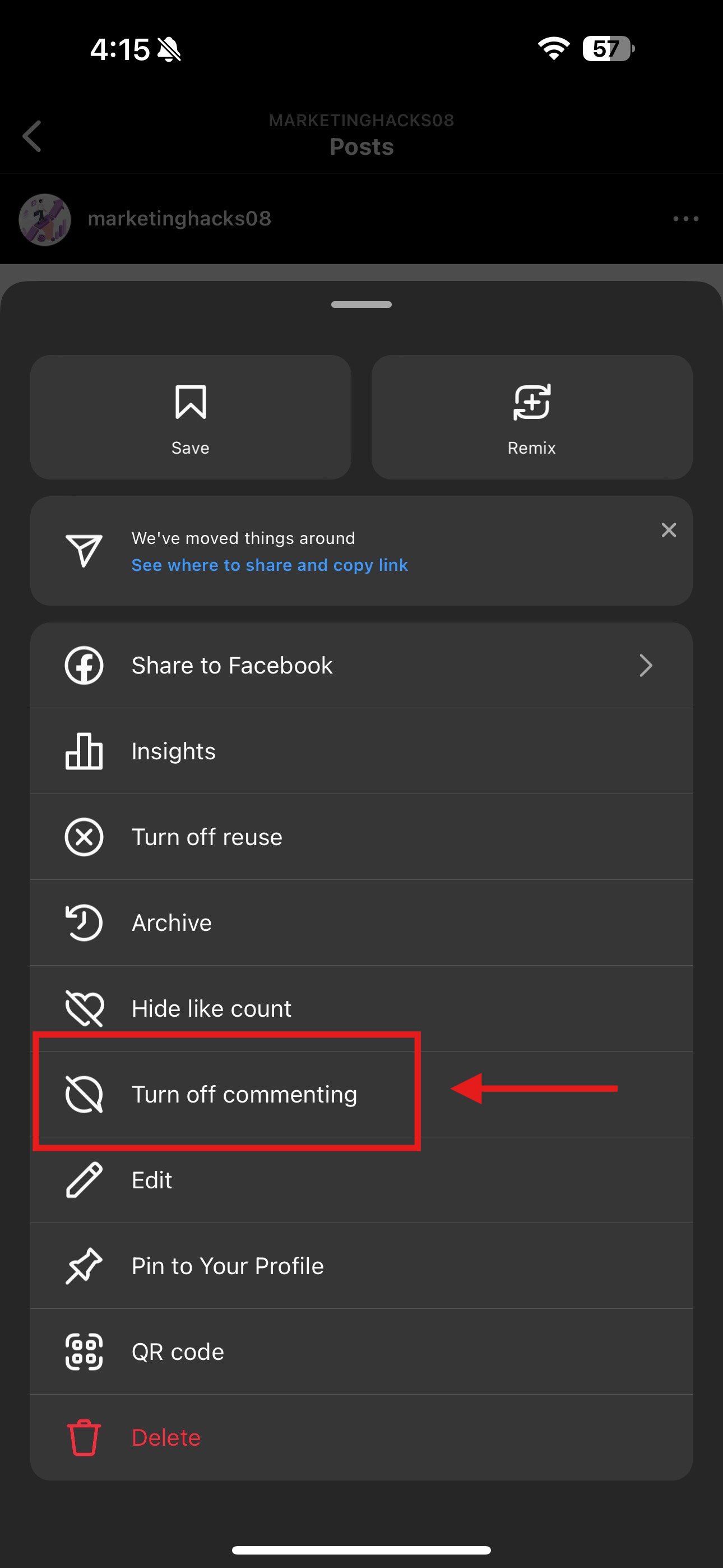 Turn Off Commenting