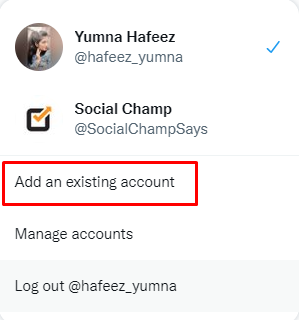 Twitter add an account