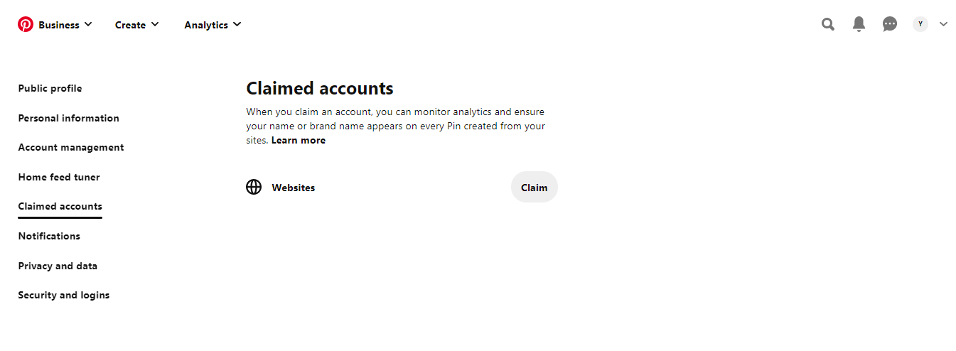 Pinterest claim accounts 