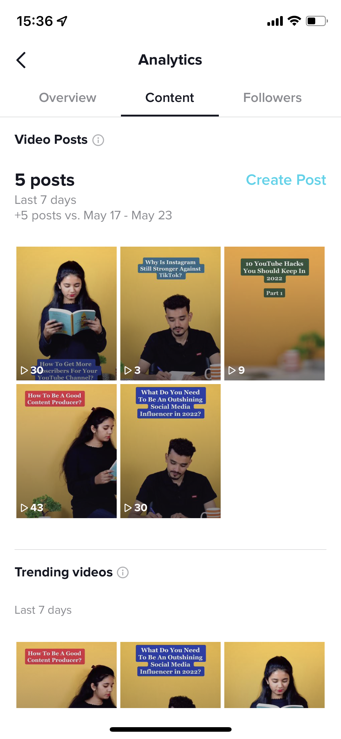 TikTok content analytics