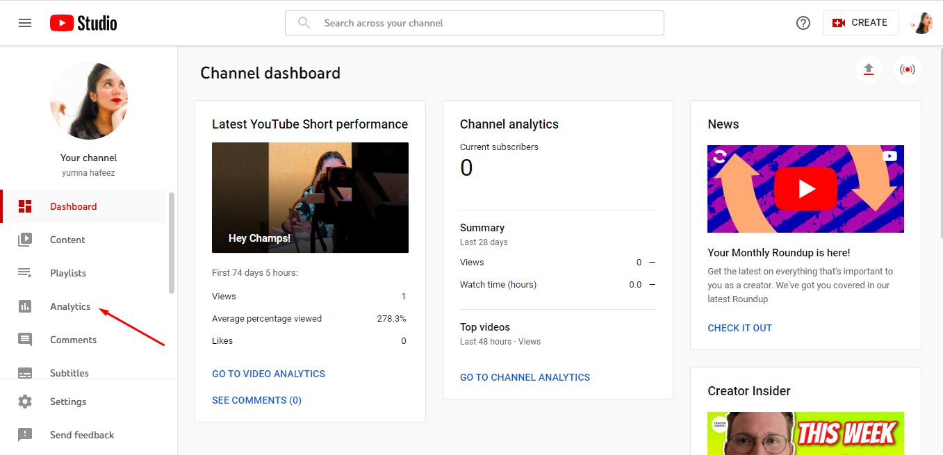 YouTube Analytics step 3