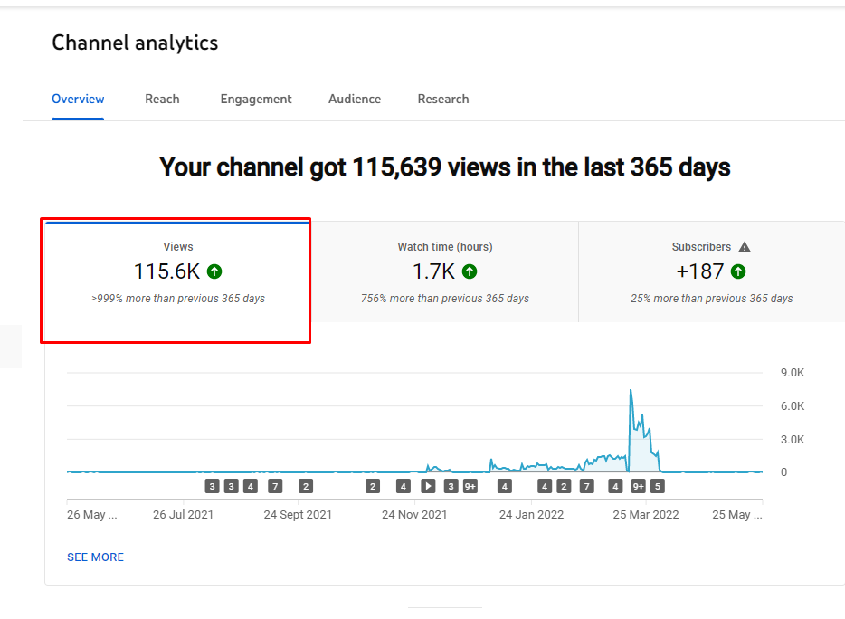 YouTube channel views