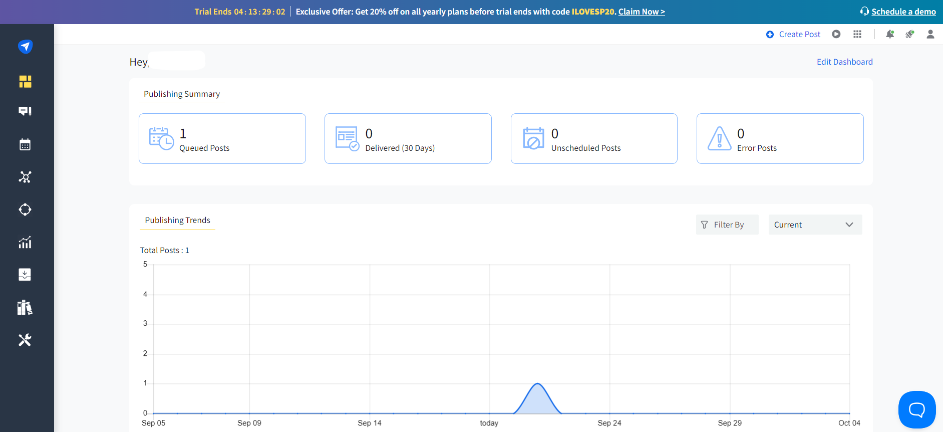 SocialPilot's Dashboard