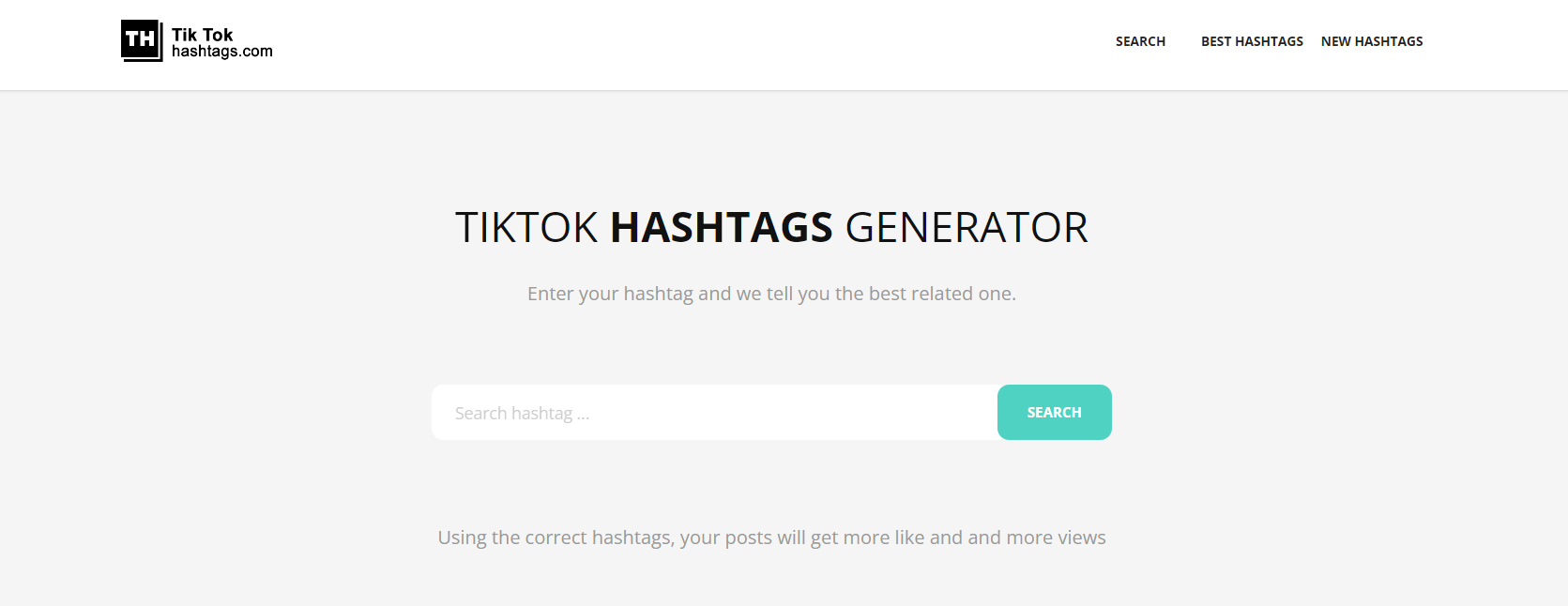 TikTok Hashtags.com's Web Page