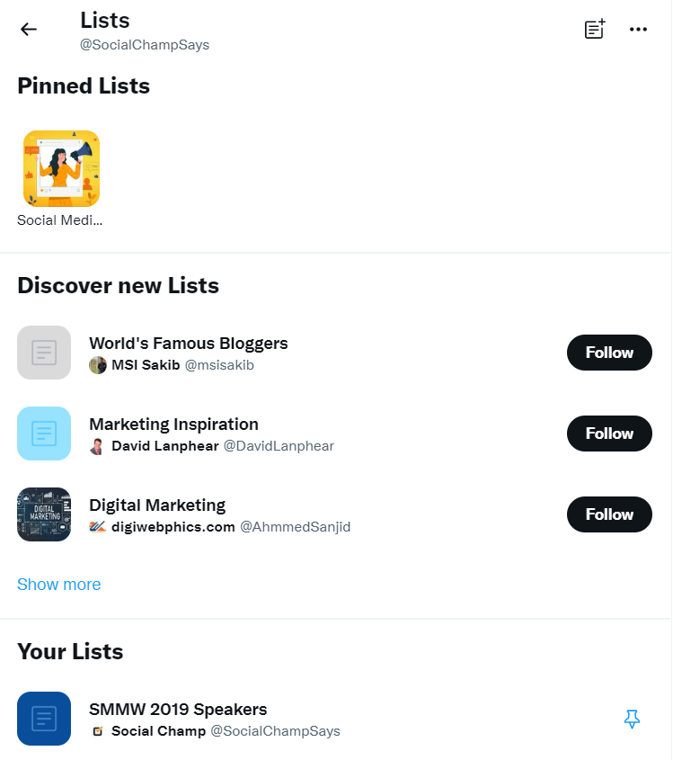 Twitter Lists