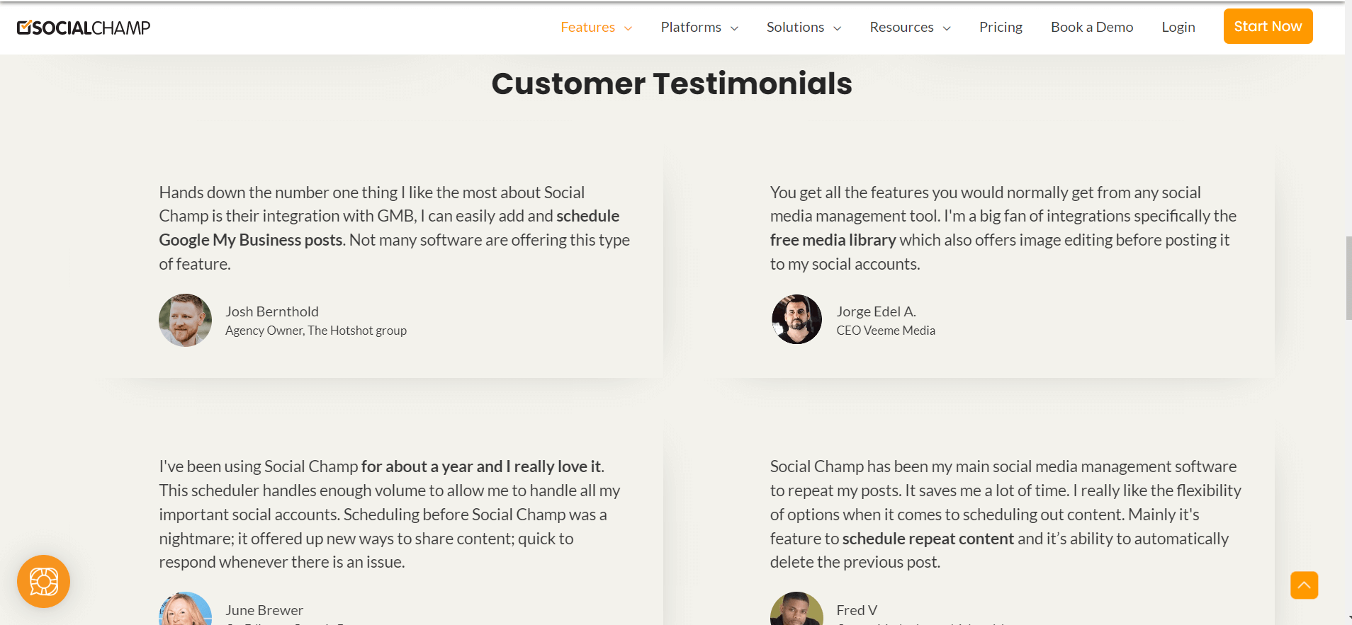 Social Champ Customer Testimonials