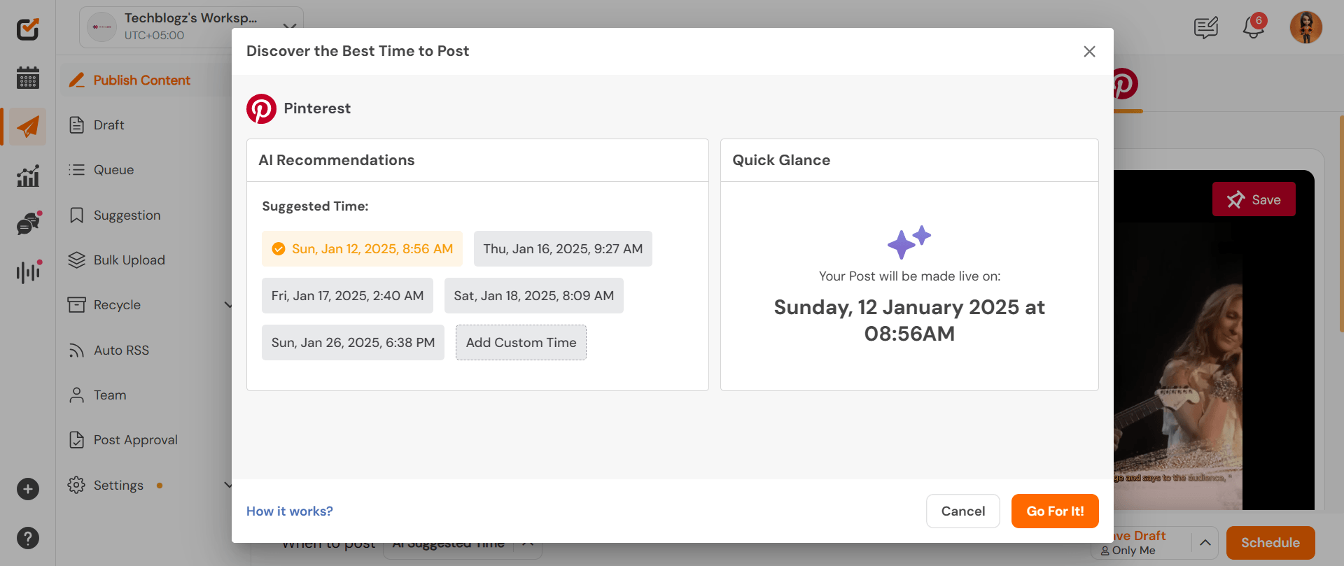 decide the best time to post