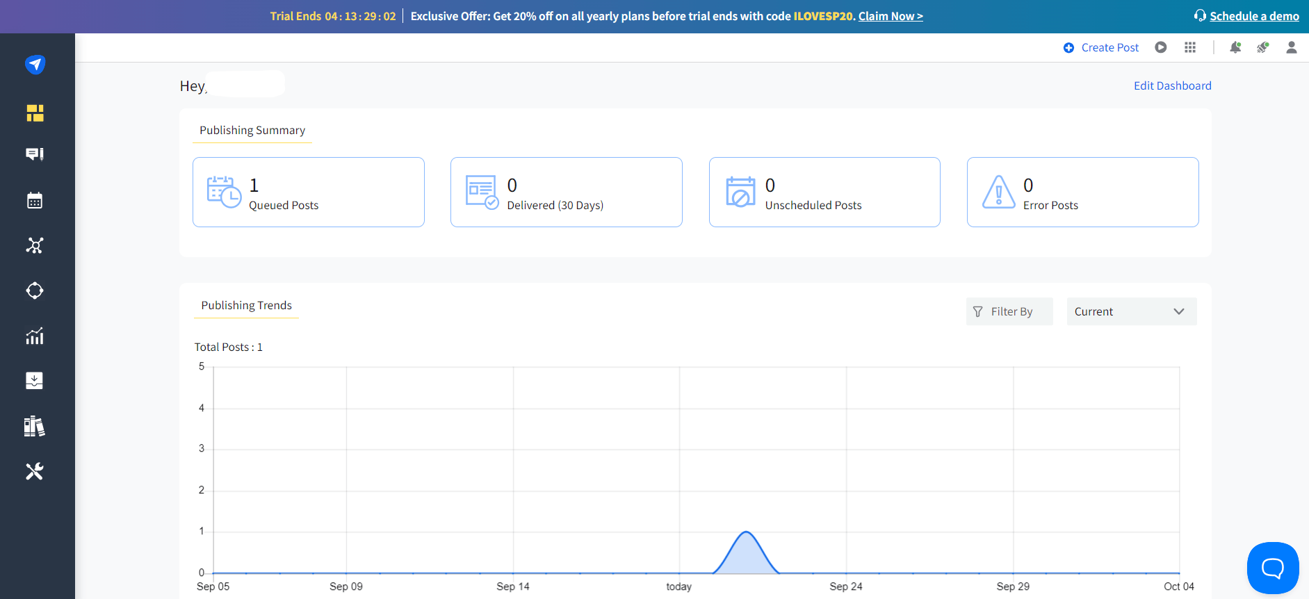 SocialPilot’s Dashboard