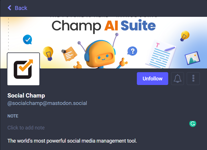 social champ mastodon profile