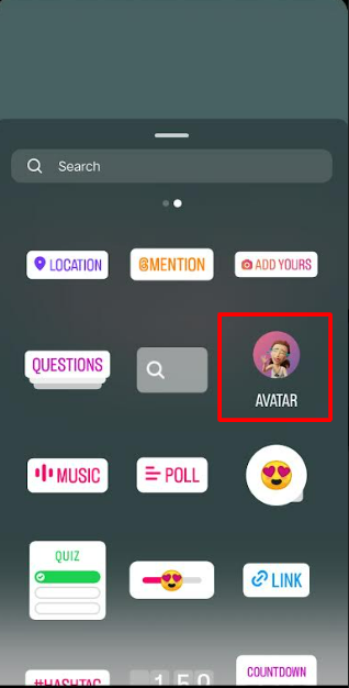 add avatar stickers to your stories