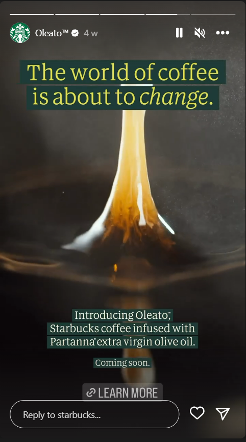 Share Announcement Posts - Starbucks Oleato