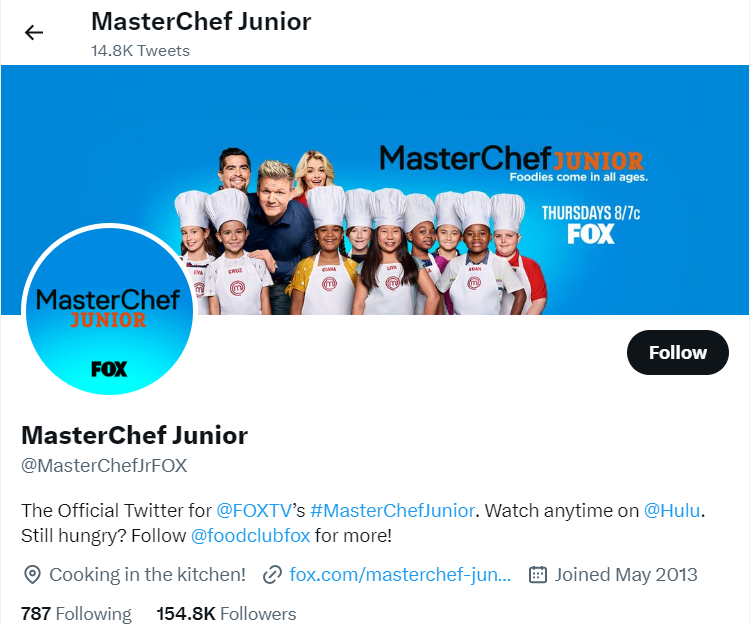 MasterChefJunior Twitter Bio