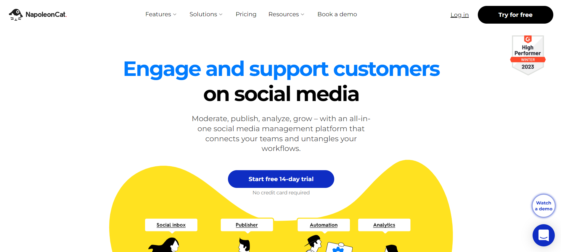 NapoleonCat Landing Page