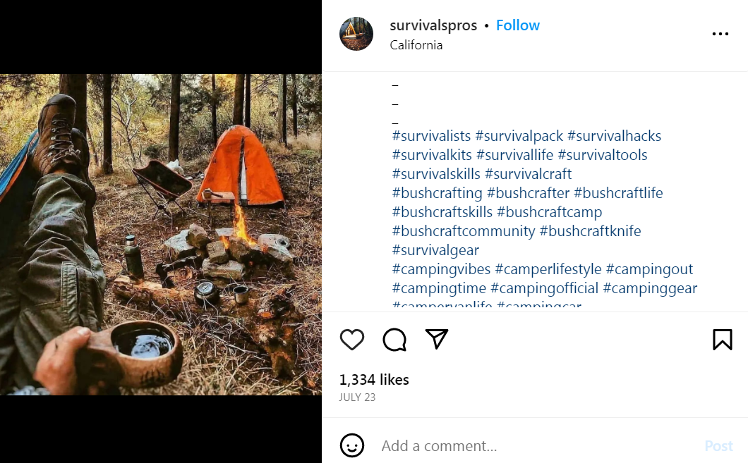 Instagram Hashtags Post Example