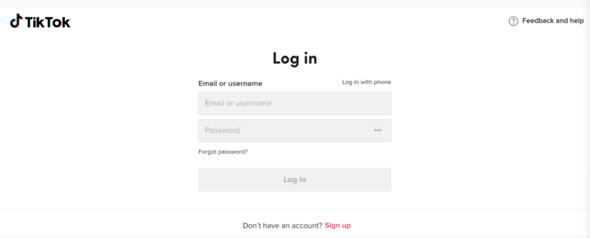 Log In to TikTok