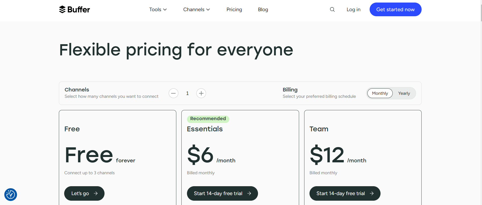 Buffer Pricing Plan