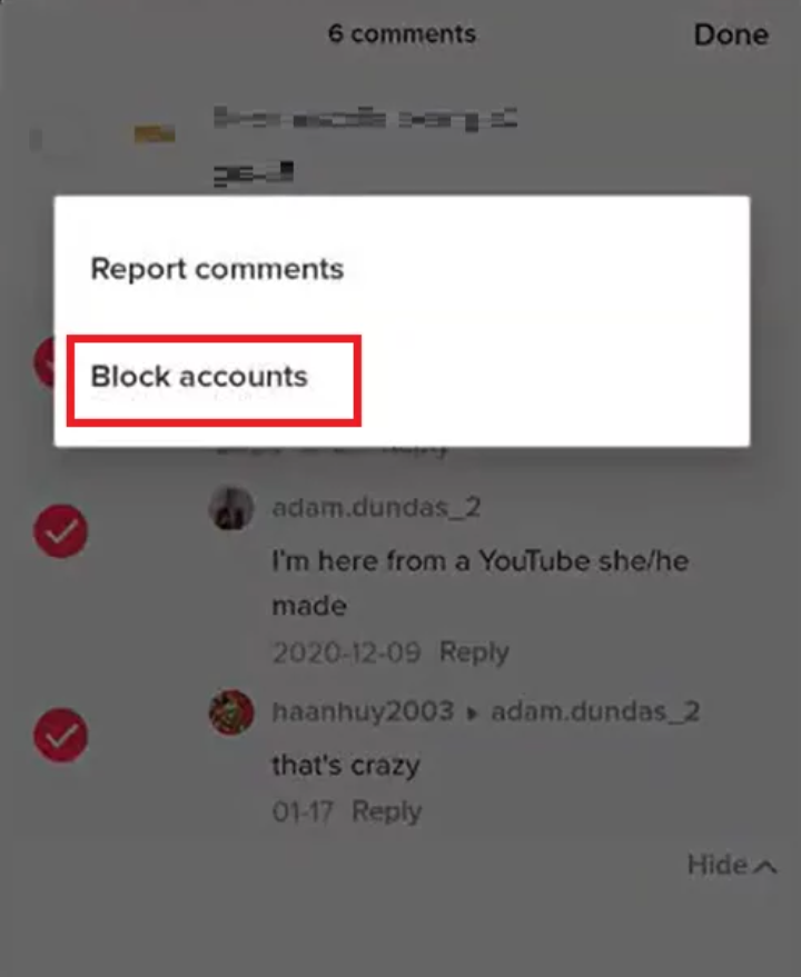 How to block someone in bulk - Step 4