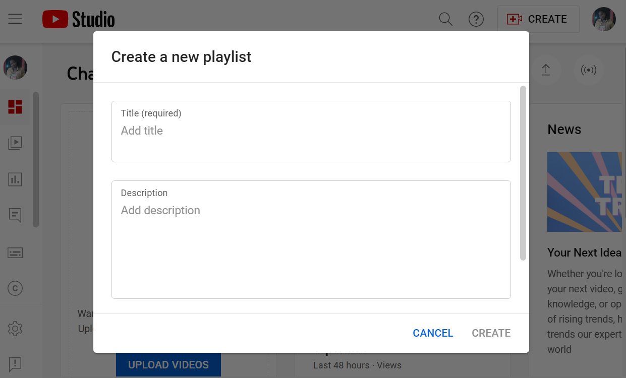 Create a New YouTube Playlist - Step 4