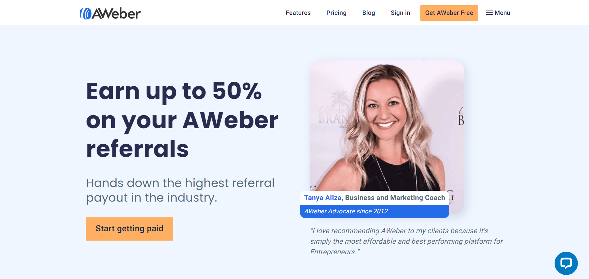 Aweber's affiliate program