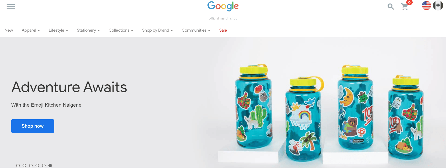 A snapshot of Google's merchandise store 