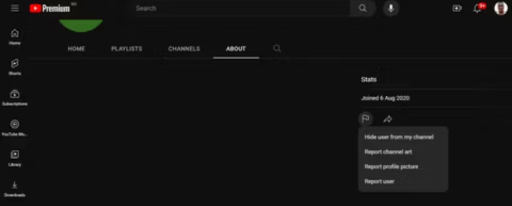 visual of hide user from channel on desktop 