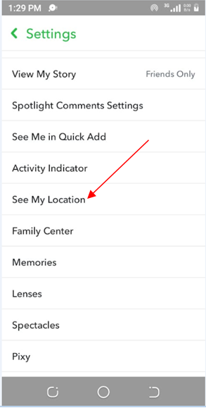 Snapchat location