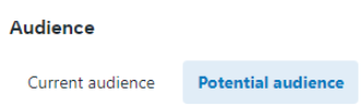 current and potential audience tabs 
