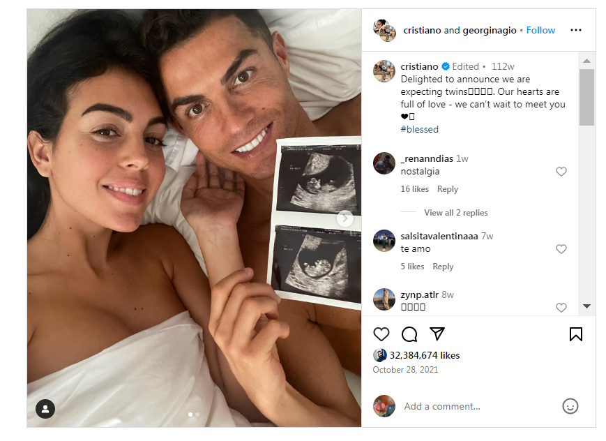  Cristiano Ronaldo’s Twins Announcement 