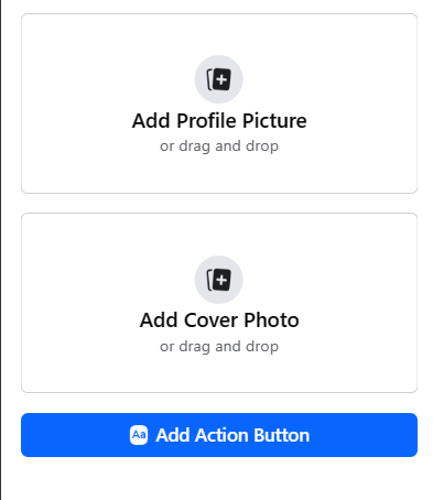 Visual of add profile picture when creating facebook page