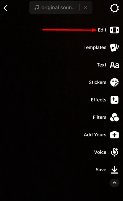 Edit videos on TikTok- Step 3