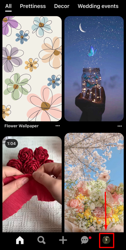 Snapshot of Pinterest profile 