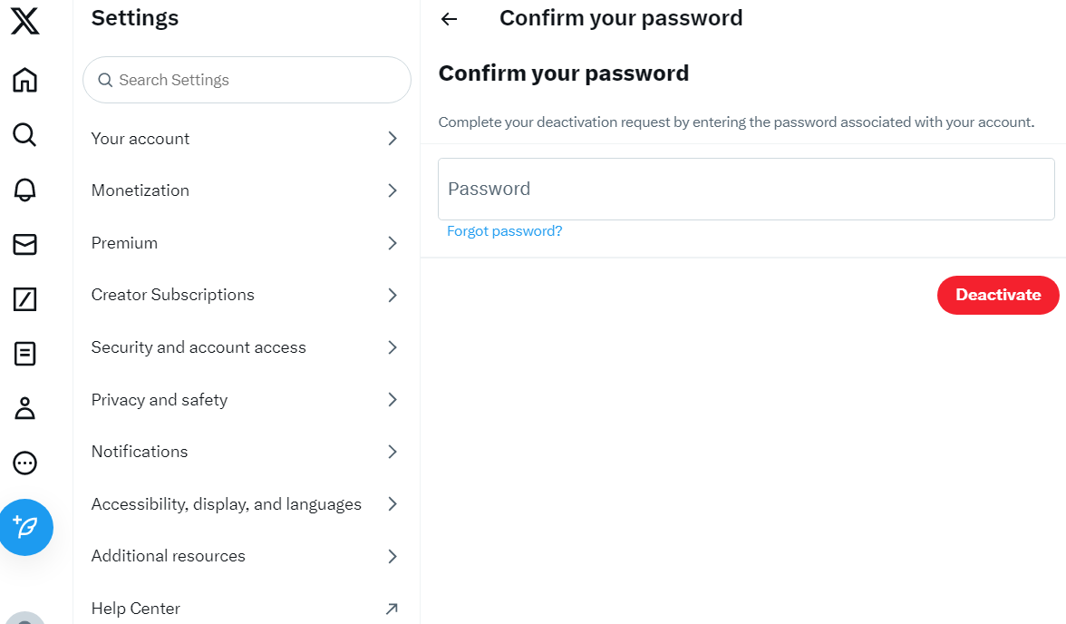 visual of confirm password window